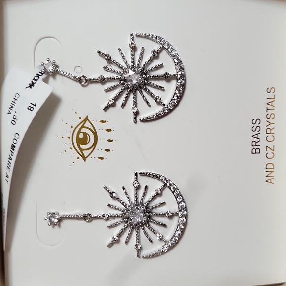 Eye Candy Los Angeles Luxe Collection Crystal Art Deco Drop Earrings - Picture 5 of 7